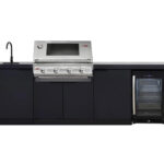 Beefeater Cabinex Outdoor Kitchen Includes S30000SS Series 4 Burner BBQ Head with stainless steel cooking tops, Fridge & Sink