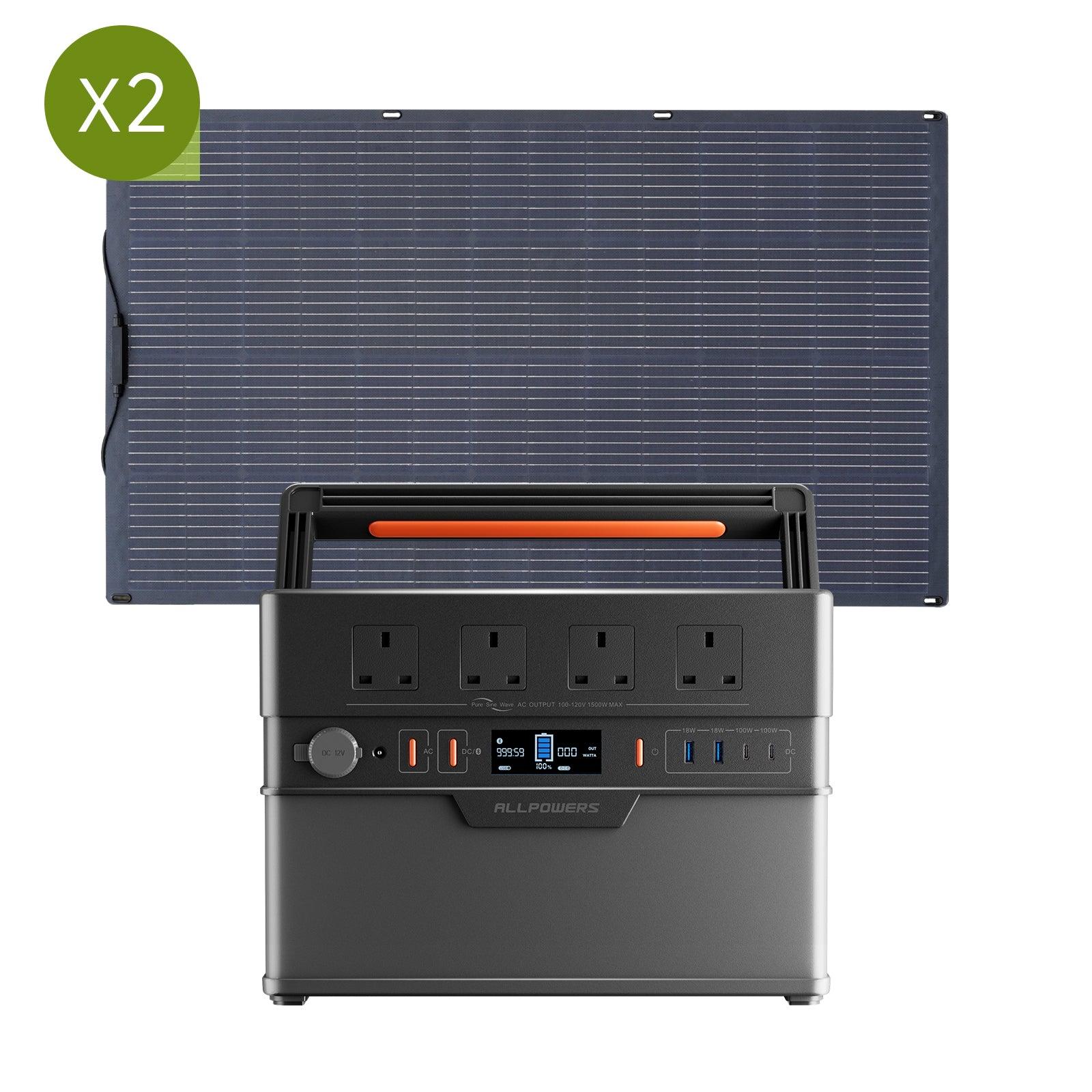 ALLPOWERS Solar Generator Kit (S1500 Plus + SF200 200W Flexible Solar Panel)