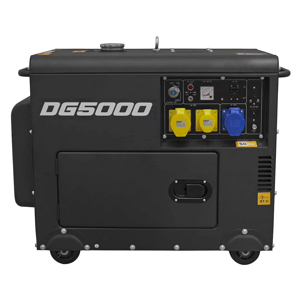 DG5000 Heavy duty Diesel Generator 4-Stroke Engine 110/230V, 5000W - 4.6kW/3000rpm