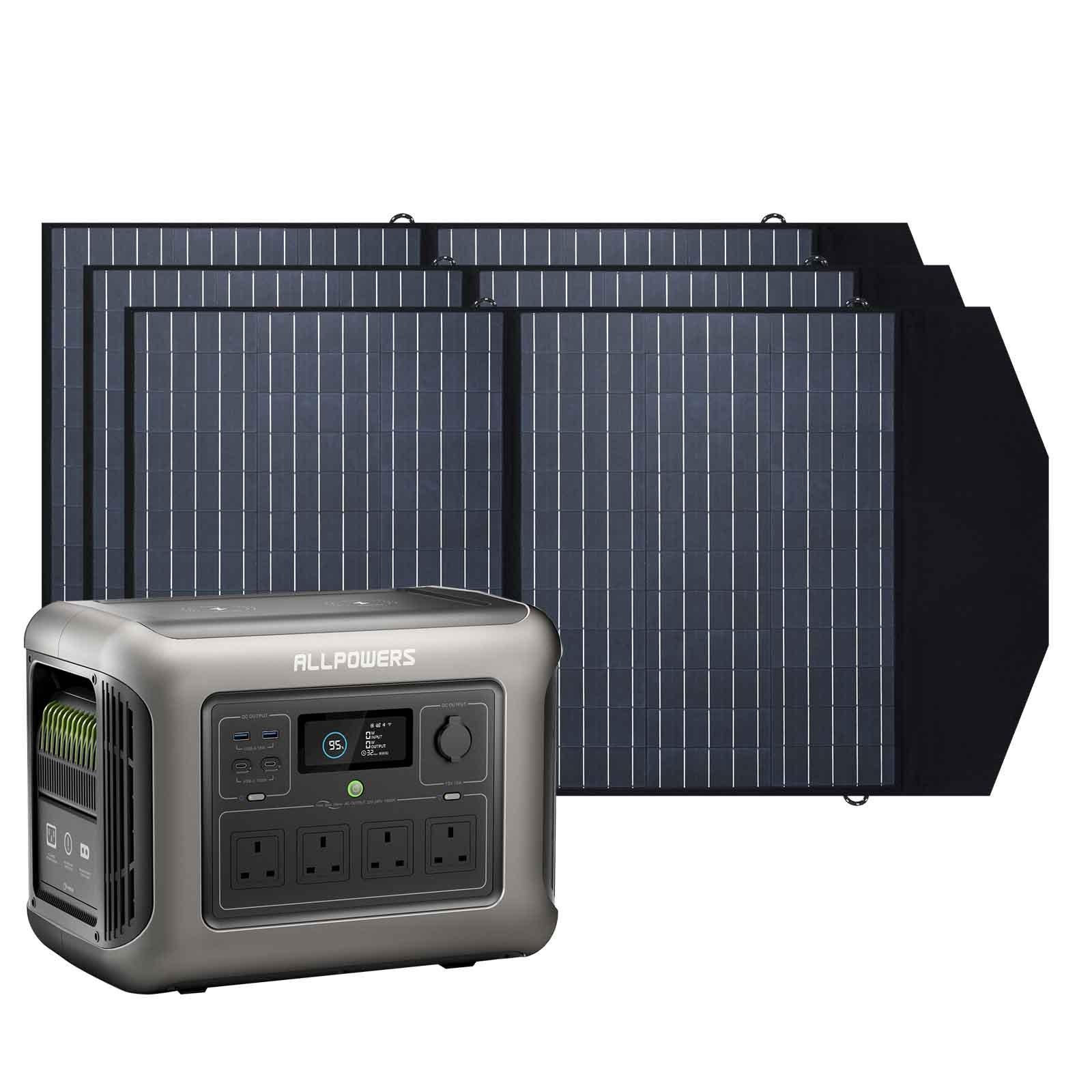 ALLPOWERS Solar Generator Kit 1800W (R1500 + SP027 100W Solar Panel)